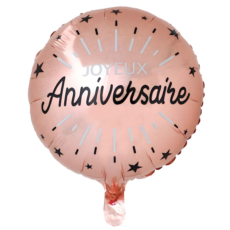 Ballon 20 ans Anniversaire Rose Gold air et hélium