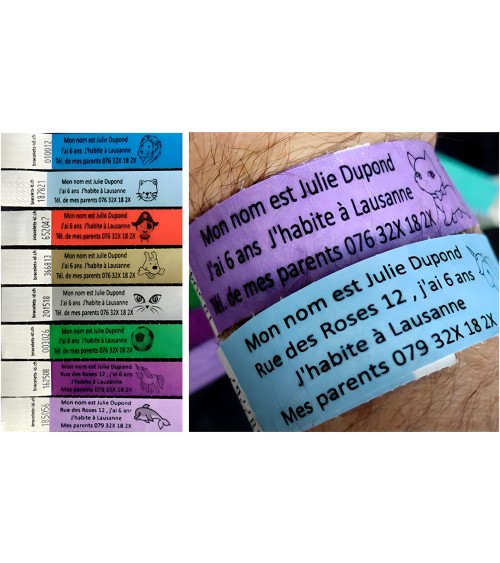 Bracelets id enfants perdus / personnes âgées