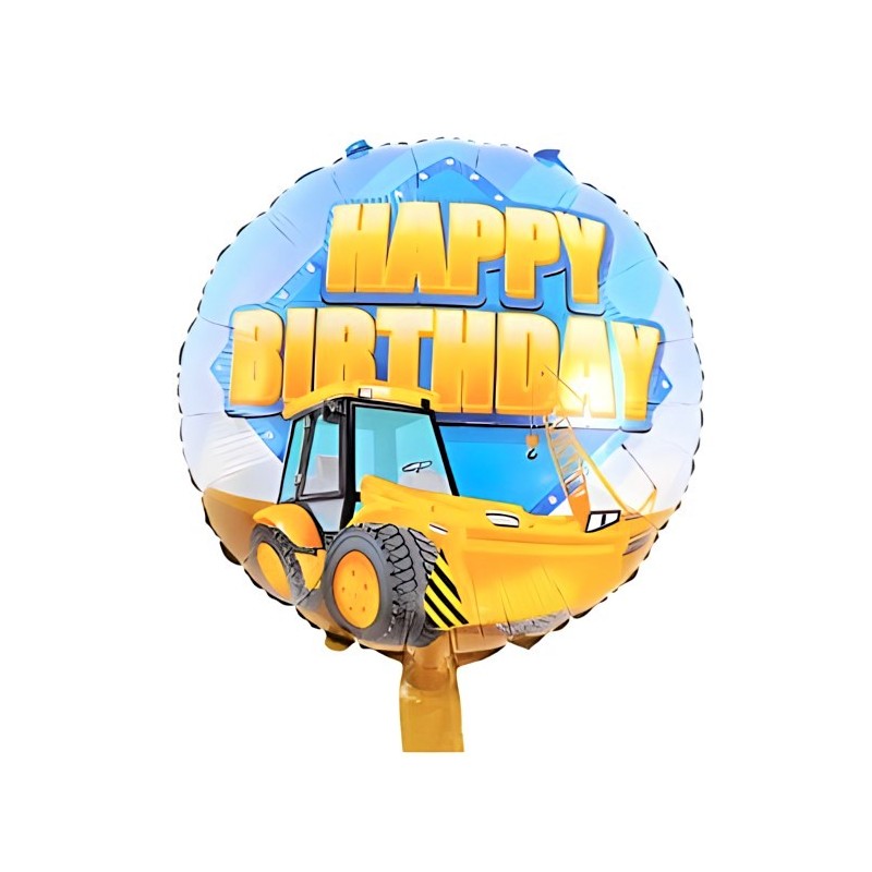 Ballon hélium Happy Birthday Trax jaune
