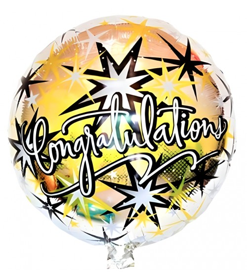 Ballon hélium rond Congratulations