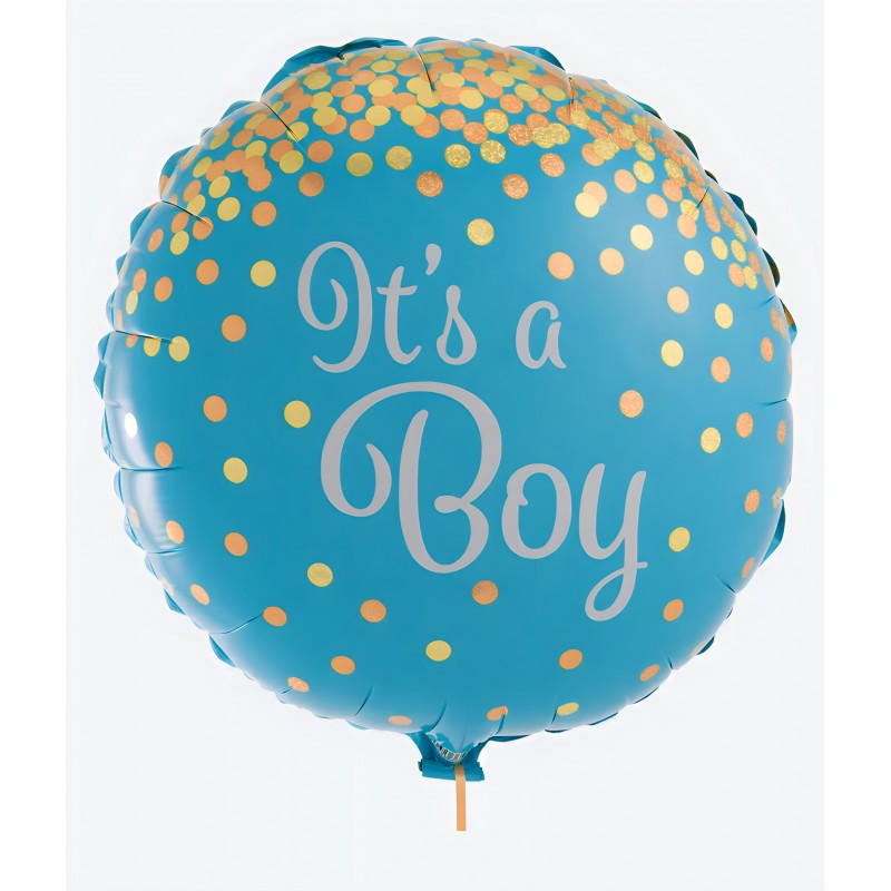 Ballon hélium rond naissance It's a Boy bleu