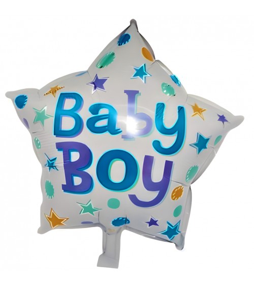 Ballon hélium étoile naissance Baby Boy