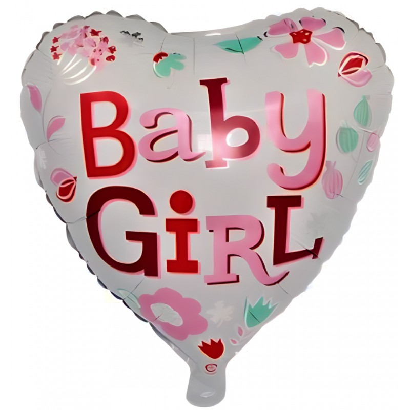 Ballon hélium coeur naissance Baby Girl