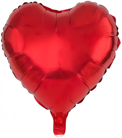 Ballon hélium coeur rouge uni