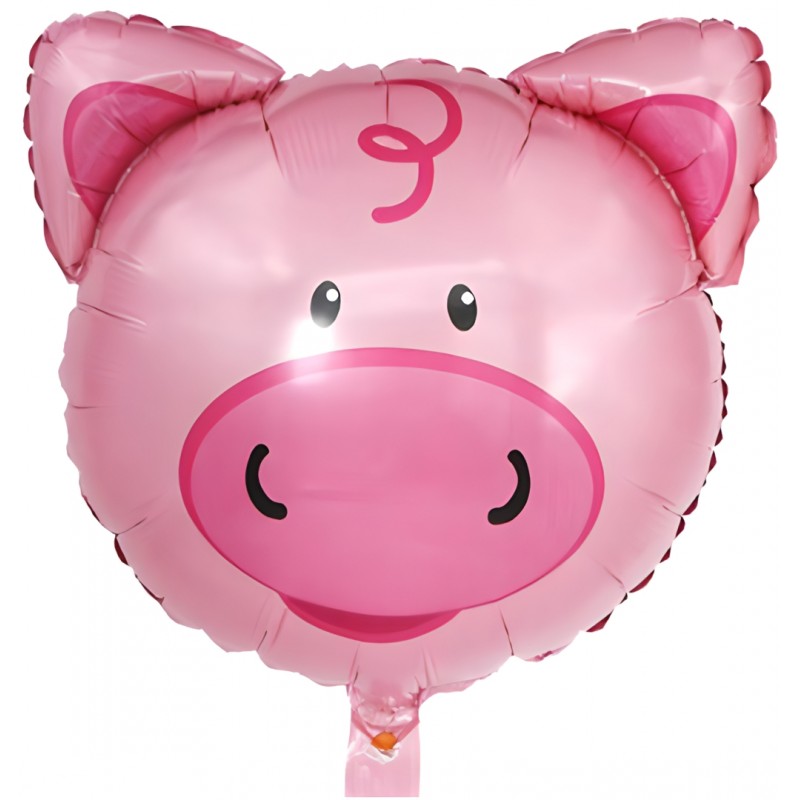 Ballon hélium cochon rose tête