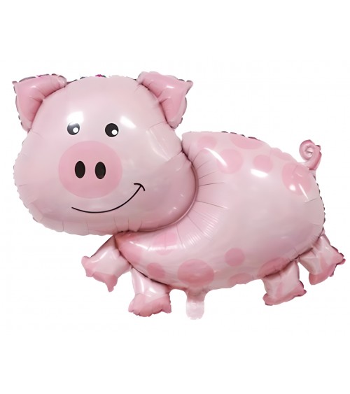 Ballon hélium cochon rose entier