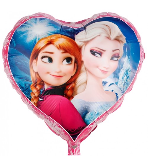 Ballon hélium cœur Elsa et Anna